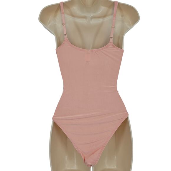 Free People We Are HAH Womans size S Eyes on Top Bodysuit Copper Rose Pink NEW - Picture 3 of 9